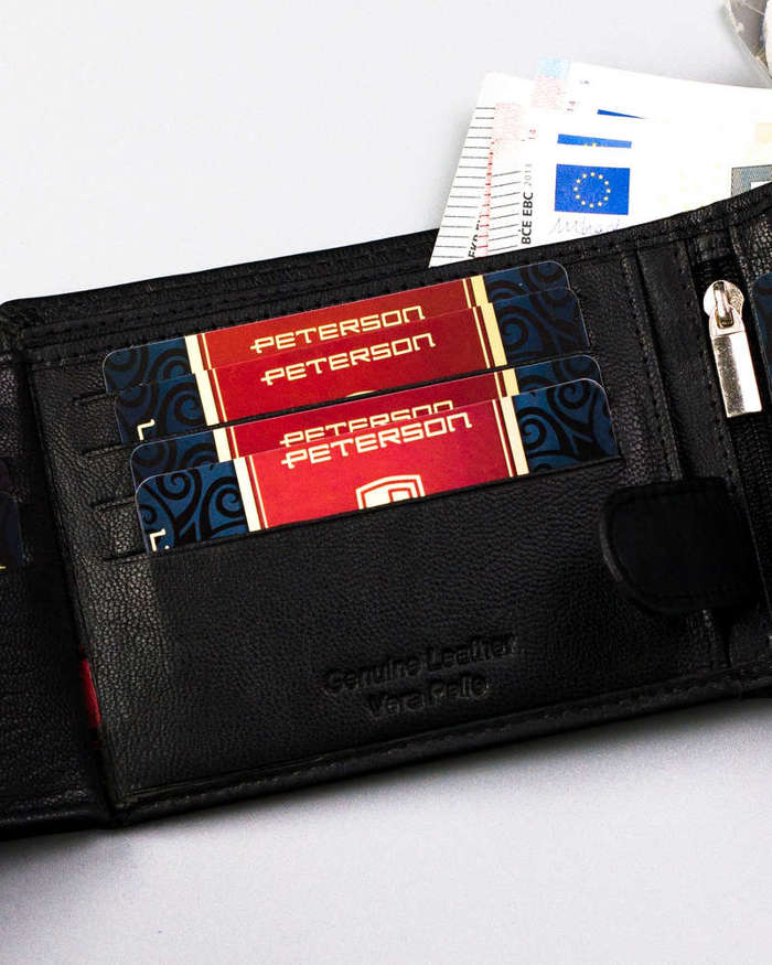 Pánská dárková sada s peněženkou a praktickým pouzdrem na klíče - Peterson - černá