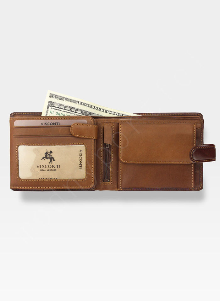 Visconti Pánská kožená peněženka Torino TR35 RFID Hnědá