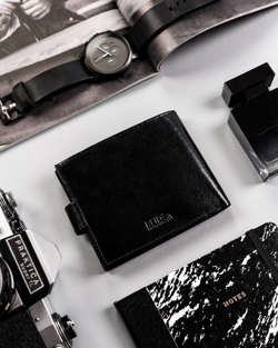 Velká pánská kožená peněženka se zapínáním - Peterson - černá